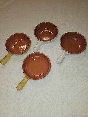 De Silva Italian Terracotta Baking Soup Crock With Handle Made In Italy Set Of 4